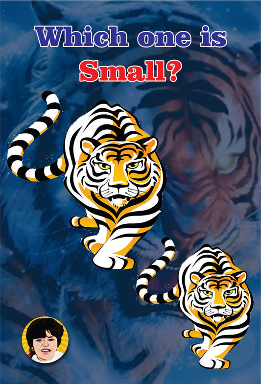 3D Augmented Reality "Tiger" Big or Small Flash card