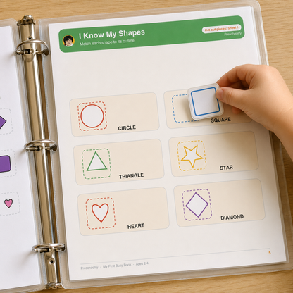 Toddler Busy Book Printable – 22 Montessori Learning Activities (Ages 2-4) (Digital Download)