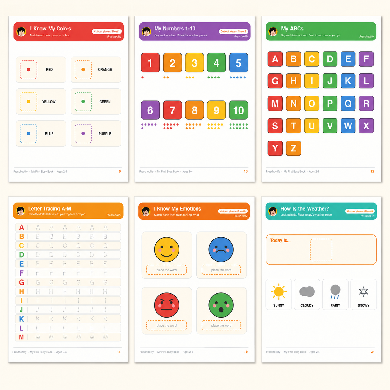Toddler Busy Book Printable – 22 Montessori Learning Activities (Ages 2-4) (Digital Download)