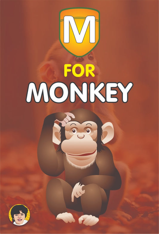 3D Augmented Reality Alphabet "M" Monkey Flash card