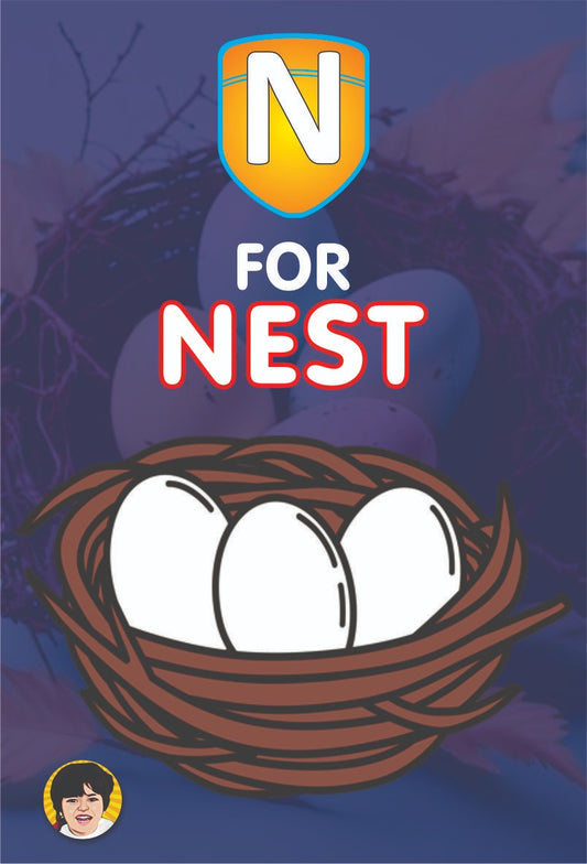 3D Augmented Reality Alphabet "N" Nest Flash card