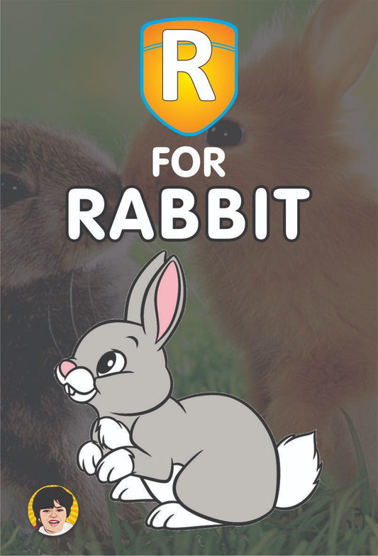 3D Augmented Reality Alphabet "R" for Rabbit Flash card