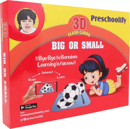 Preschoolify 3D Big or Small Augmented Reality (AR) Flash Cards by Preschoolify